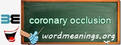 WordMeaning blackboard for coronary occlusion